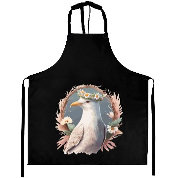 Discover Seagull Bird Flower Crown Floral Seabirds Aprons