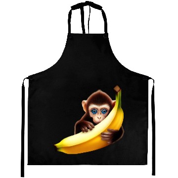 Discover Monkey hide and seek banana Aprons