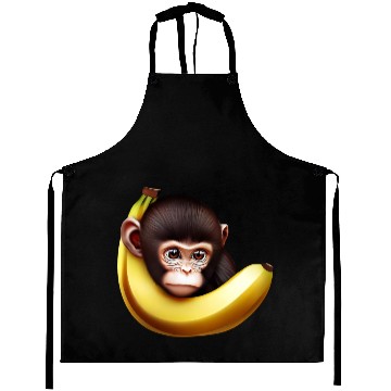 Discover Monkey hide and seek banana Aprons