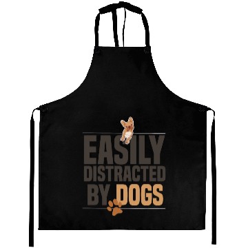 Discover easily distracted by dogs, dog owner, dogs lovers Aprons