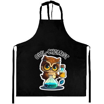 Discover Science Cute Chemistry Nerd Owl Chemist Animals Ge Aprons