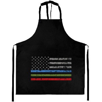 Discover Thin Blue Green Red Line American Flag Support Aprons