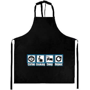 Discover Chef Coffee Cooking Sleep Repeat Aprons