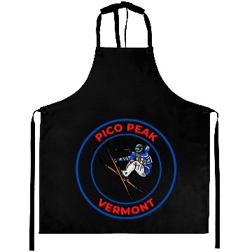 Discover Retro Skiing in Pico Peak Vermont Holiday Souvenir Aprons