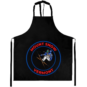 Discover Retro Cool Skiing Mount Snow Vermont Souvenir Aprons