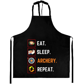 Discover Funny Eat Sleep archery Repeat Gift Aprons
