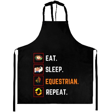 Discover Funny Eat Sleep equestrian Repeat Gift Aprons