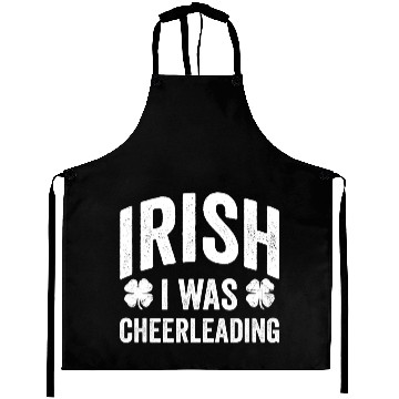 Discover Funny St Patricks Day Irish I Was Cheerleading Aprons