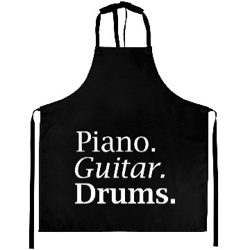 Discover Piano. Guitar. Drums. in White Aprons