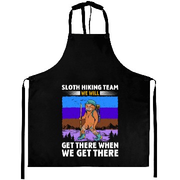 Discover Sloth Hiking Team Wanderlust funny Mountaineer Aprons
