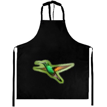 Discover Green Hummingbird Illustration Bird Lover Aprons