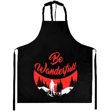 Discover Wanderlust Be Wanderfull Mountain Fan Hiking Aprons