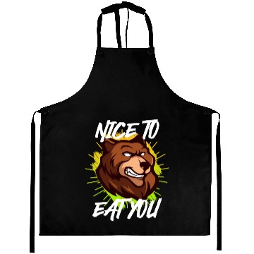 Discover Nice to eat you Nature boy Mountain lover Aprons