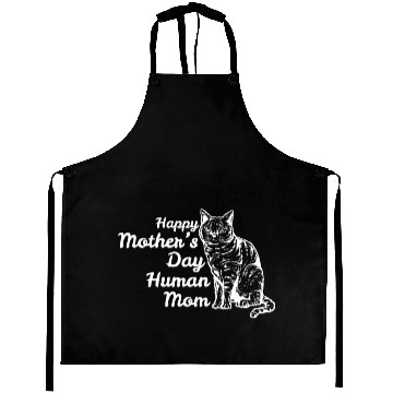 Discover Happy Mother's Day Human Mom Vintage Catfunny fami Aprons