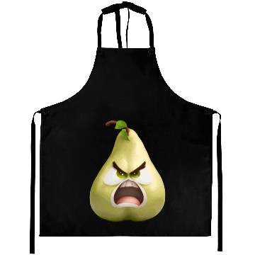 Discover A pear with angry face cartoon style Aprons