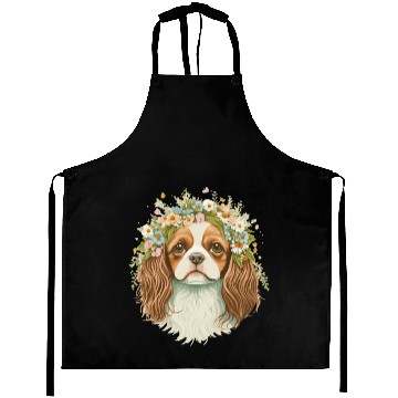 Discover Cute Cavalier King Charles Spaniel Flower Crown Do Aprons