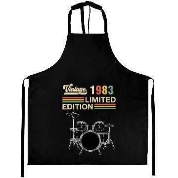 Discover Vintage 1983 Drums 40th Birthday Drummer Aprons