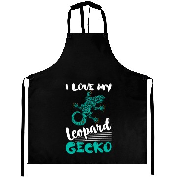 Discover I Love My Leopard Gecko Lizard Lover Reptile Aprons
