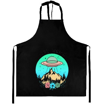 Discover Stay Weird UFO Aprons