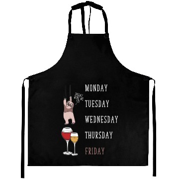 Discover Lazy Sloth Wine Lover Funny Weekend Party Aprons