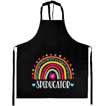 Discover Speducator Rainbow Heart Special Education Teacher Aprons