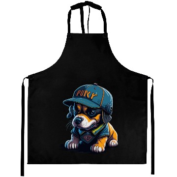 Discover Cute Rottweiler Dog Wearing Baseball Hat Aprons