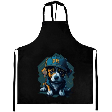 Discover Cute Border Collie Puppy Wearing Baseball Hat Aprons