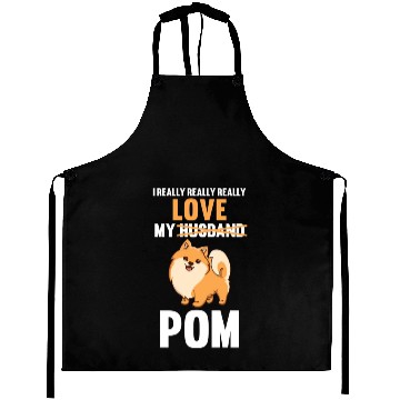 Discover I Love My Husband Pomeranian Aprons