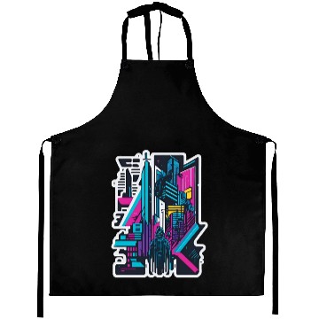 Discover Cyberpunk Cityspace Aprons