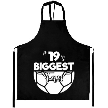 Discover Number 19'S Biggest Fan Player Soccer Mom Dad Chee Aprons