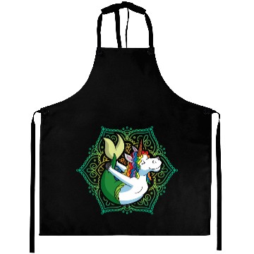 Discover Yoga Unicorn Mermaid Mandala Zen Meditate Meditati Aprons