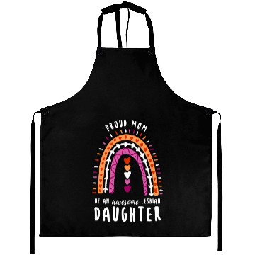 Discover Proud Mom Lesbian Daughter Rainbow Aprons