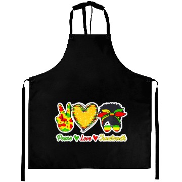 Discover Peace Love Junenth Black Pride Freedom Independenc Aprons