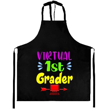 Discover Virtual 1st grader Funny Back to School 2020 Teach Aprons