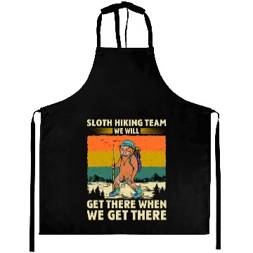 Discover Sloth Hiking Team Wanderlust funny Mountaineer Aprons