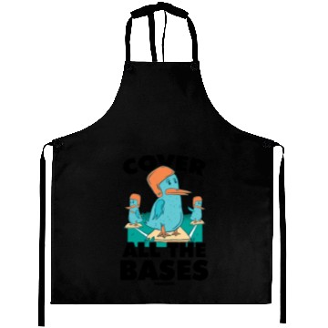 Discover Baseball game with funny birds Aprons