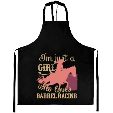 Discover Cowgirl Who Loves Barrel Racing Aprons