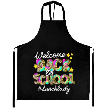 Discover Leopard Welcome Back To School Lunch Lady Life Aprons