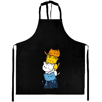 Discover Kawaii Cat Pile Aroace Pride Flag Aprons
