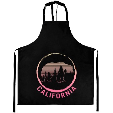 Discover California State Bear Camping Nature Hiking Trip Aprons