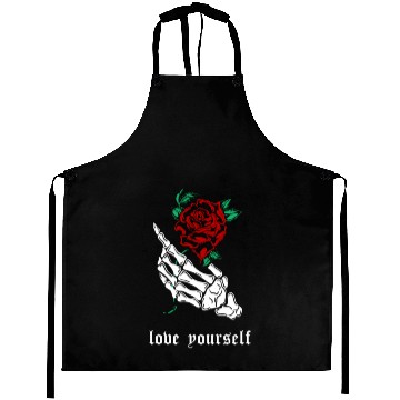 Discover Love Yourself Skeleton Hand Rose Aesthetic Goth Gr Aprons
