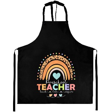 Discover Rainbow Teach Love Inspire Preschool Teacher Back Aprons