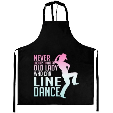 Discover Never Underestimate a Lady Who Line Dance Western Aprons