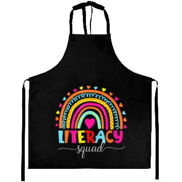 Discover Literacy Squad Reading Teacher Rainbow Back To Sch Aprons
