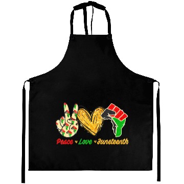 Discover Peace Love Junenth Black Pride Freedom Independenc Aprons