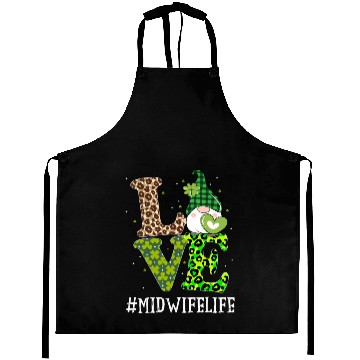 Discover Midwife Love St PatricDay Gnome Leopard Aprons