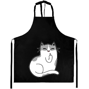 Discover Funny Cat Middle Finger 1 Aprons