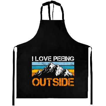 Discover Mountaineer funny Peeing outside Nature boy Aprons