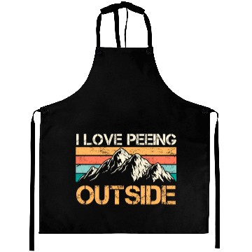 Discover Mountaineer funny Peeing outside Nature boy Aprons