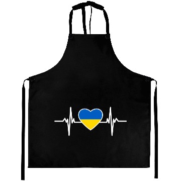 Discover Ukraine Ukraine Flag Heart Beat Ukraine Aprons